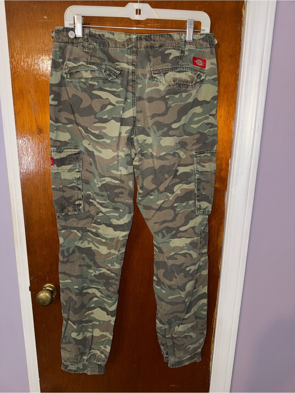 Dickies Green Camo Cargo Pants with Elastic Ankles